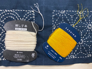 ダイソーの刺し子布＆セリアの刺し子用ミニ花ふきん生地
