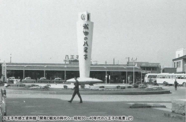 昭和40年(1965年)頃 国鉄八王子駅と織物タワー 瀬沼和重氏撮影 hachioji-eki_15_s
