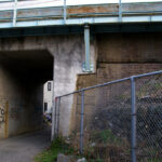 避溢橋の橋台跡（煉瓦造）　甲武鉄道時代　中央線　立川市