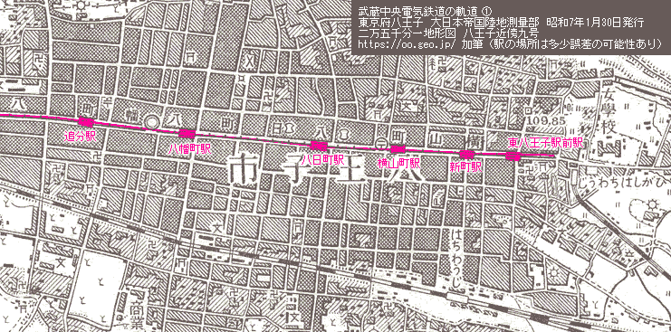 武蔵中央電気鉄道(八王子市営路面電車) map_1
