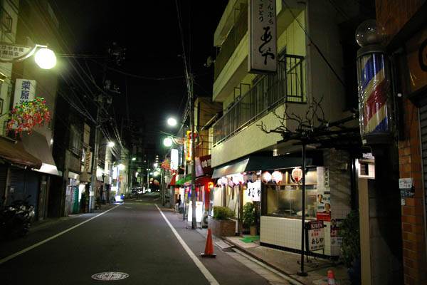 夜のけやき橋商店街 西新宿5丁目(再開発/解体)