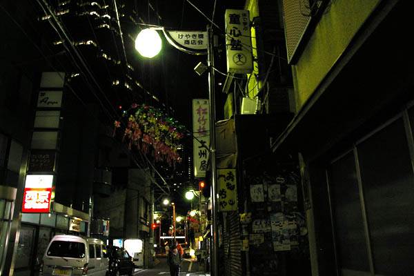 夜のけやき橋商店街 西新宿5丁目(再開発/解体)