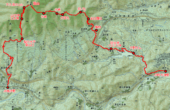 扇山(おうぎやま) 登山 標高1137.8m 初春