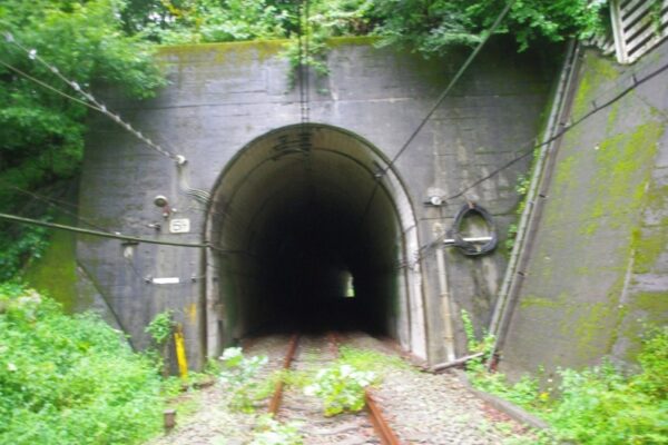碓氷第5ずい道（下り線）横川側坑口。「5T」のプレートあり。旧碓氷第12隧道を改良したものらしい。