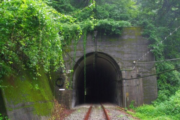 碓氷第5ずい道（下り線）軽井沢側坑口　5Tのプレートあり。旧碓氷第12隧道を改良したトンネルらしい。