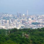 日立駅～蛇塚～日立鉱山の大煙突展望～羽黒山～神峰山～気象観測所跡～御岩山～高鈴山～金山百観音～助川山～太平田鉱山の架空索道　（日立アルプス登山）
