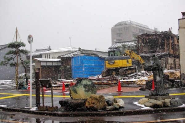 糸魚川駅 開業100周年 新幹線新駅工事中 駅スタンプ押印