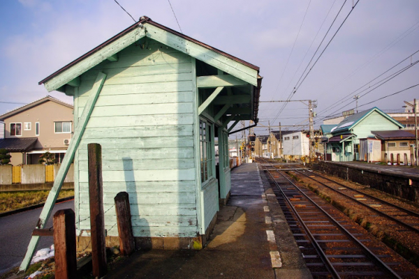 舌山駅 富山地方鉄道(富山地鉄) 本線 木造駅舎 駅スタンプ押印 無人駅