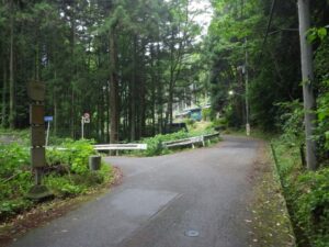 三叉路の小津坂入口バス停