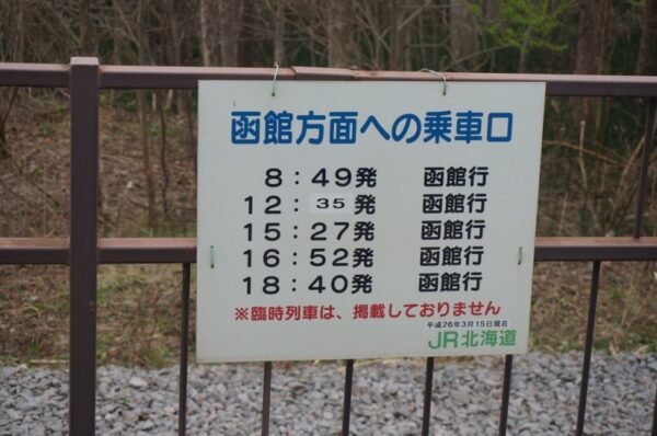 流山温泉駅　函館本線（砂原支線）（無人駅）　※2022年3月12日廃止予定