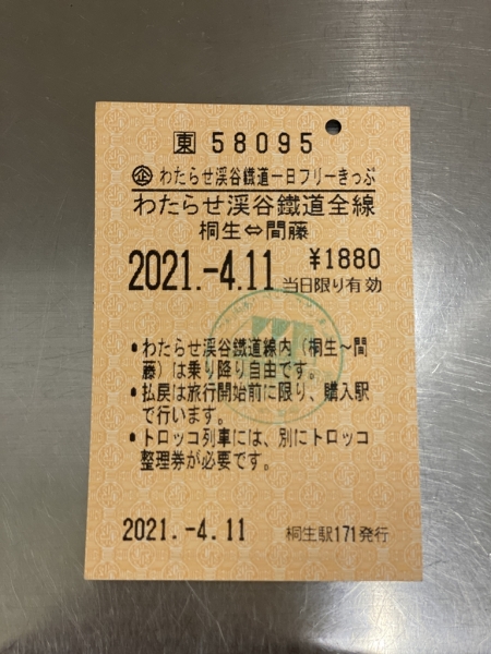 わたらせ渓谷鐵道 1日フリーきっぷ