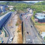 八王子南バイパス延伸工事　医療センター入口交差点　館高架橋　橋脚1基完成