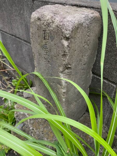 北野街道からイトーヨーカドーの方に抜ける小道にある道標